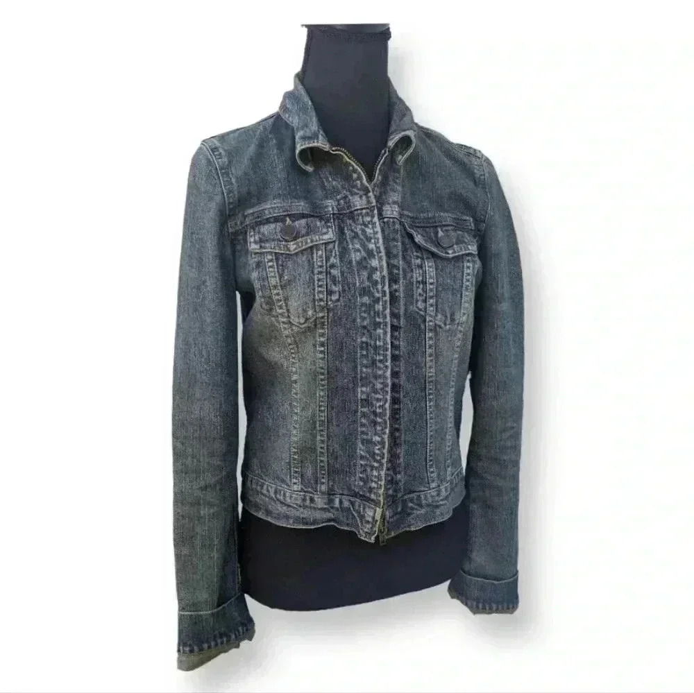 Abercrombie & Fitch Women's Denim Jean Jacket Full Zip-up Size Small